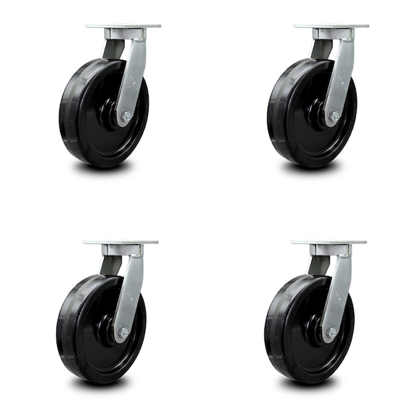 Service Caster 10 Inch Extra Heavy Duty Phenolic Wheel Swivel Top Plate Caster SCC, 4PK SCC-KP92S1030-PHR-4 - main